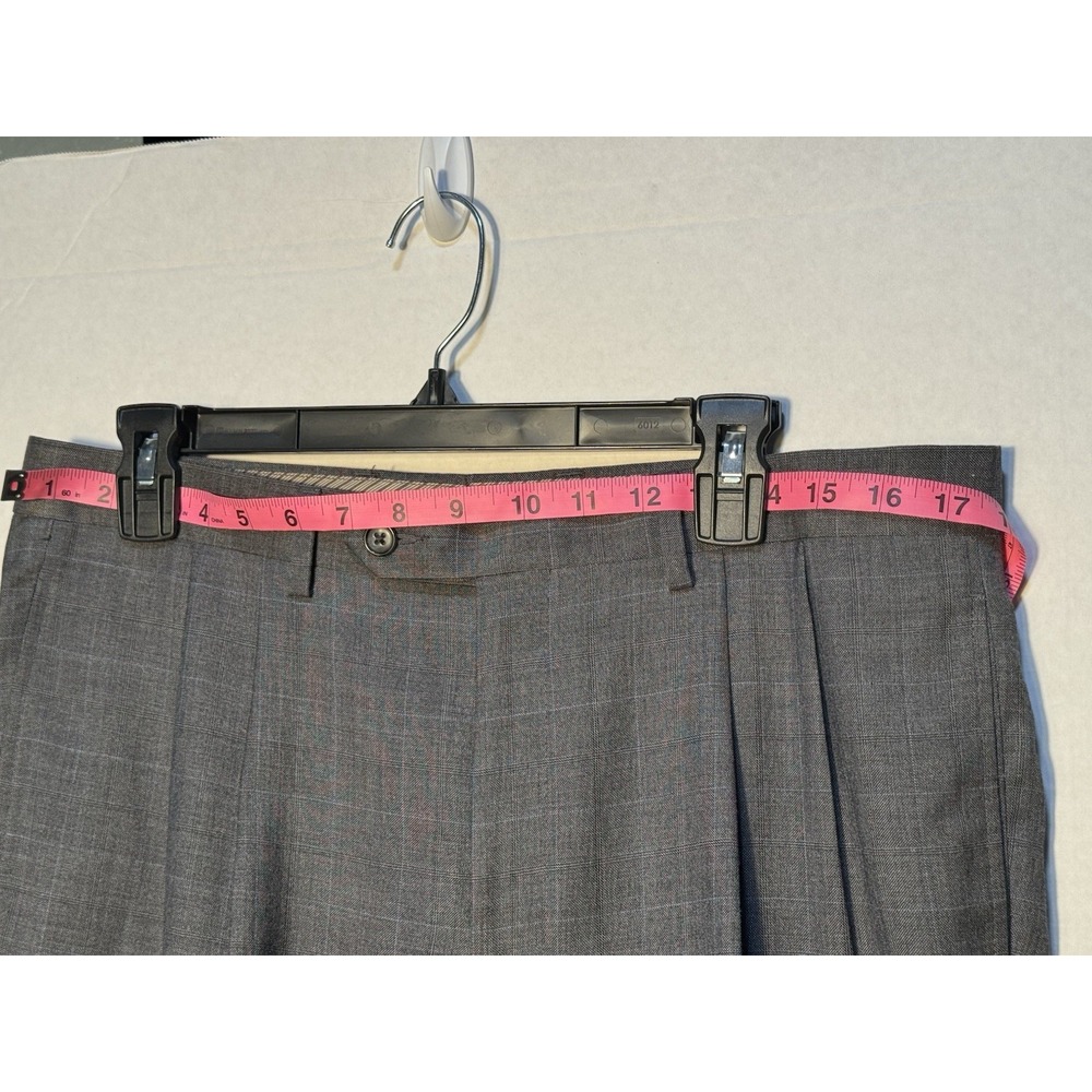 RALPH LAUREN Men's 34X 30 Gray Dress Pants Pleated‎ Cuffed Pre-owned Excellent - Picture 10 of 12